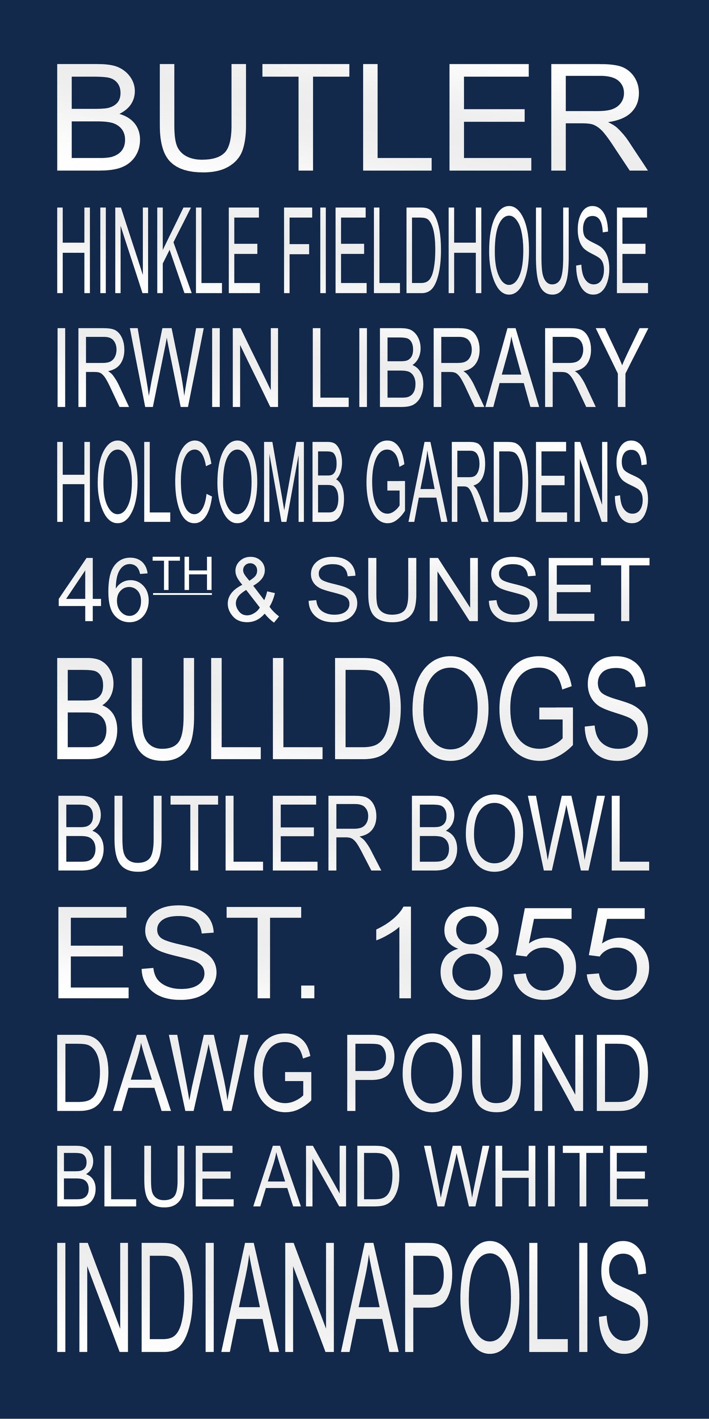 Butler Bulldogs Subway Wall Art Print