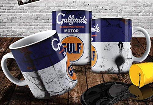 Gulf Motor Oil Vintage Distressed Retro Cool Mug