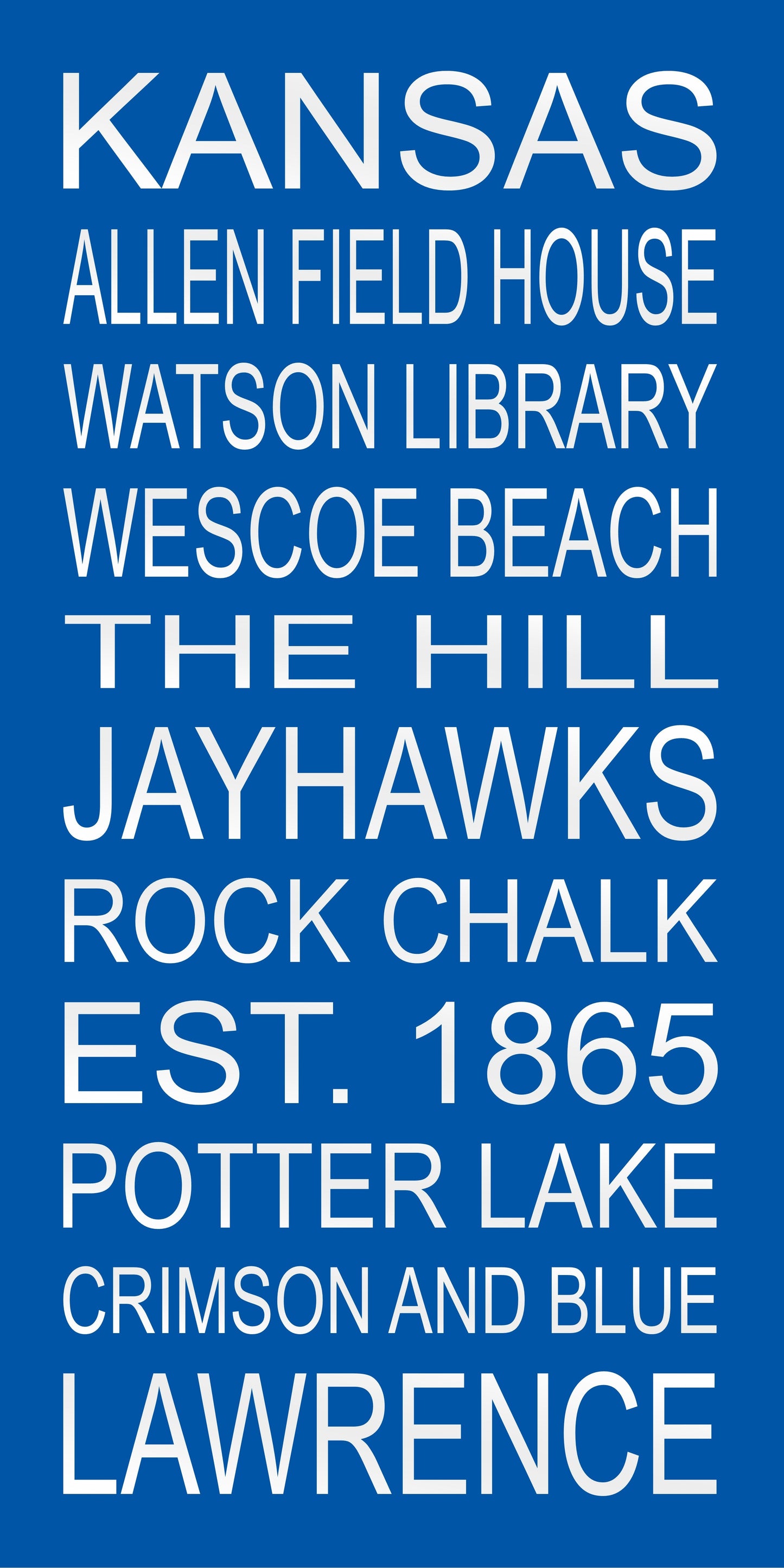 Kansas Jayhawks Subway Wall Art Print