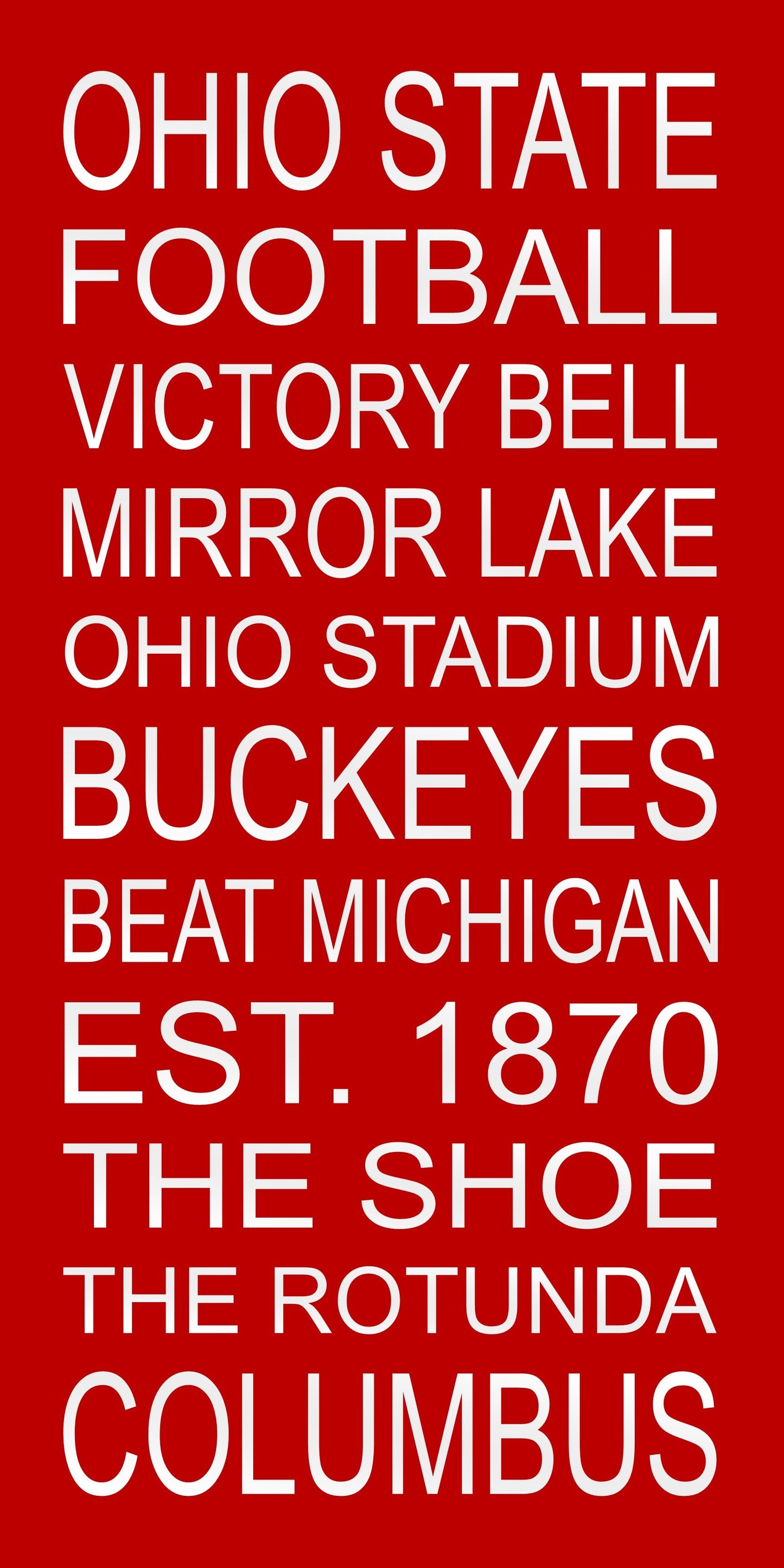 Ohio State Buckeyes Subway Wall Art Print