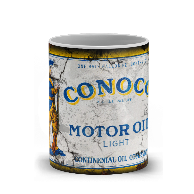 Conoco Motor Oil Vintage Distressed Retro Cool Mug