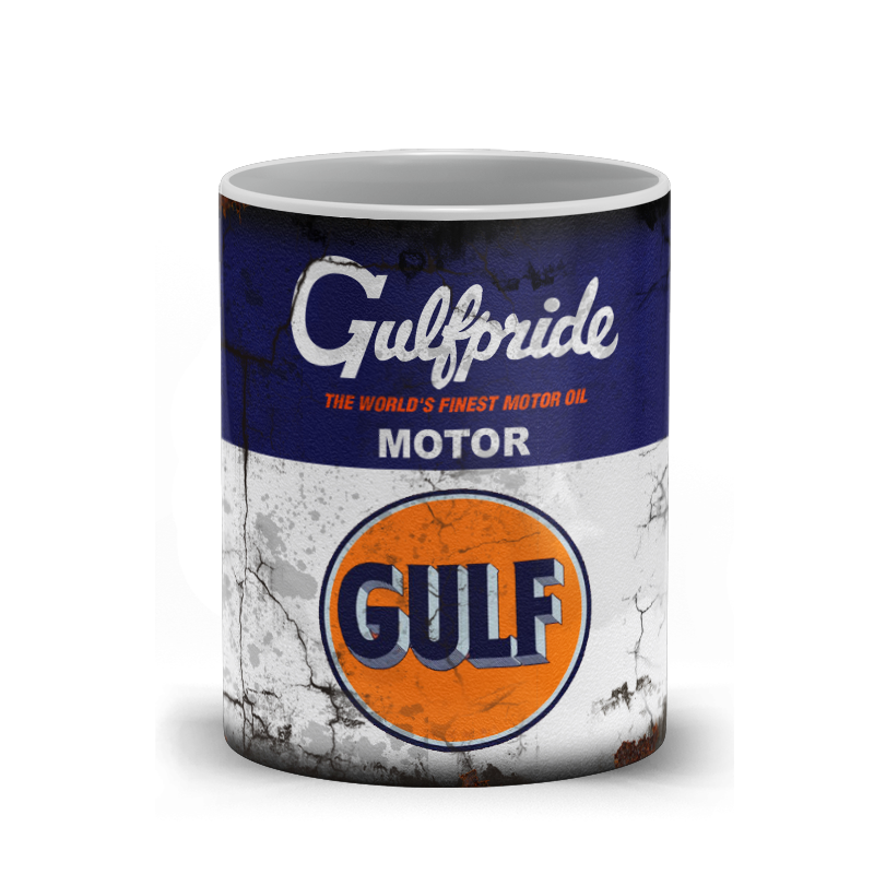 Gulf Motor Oil Vintage Distressed Retro Cool Mug