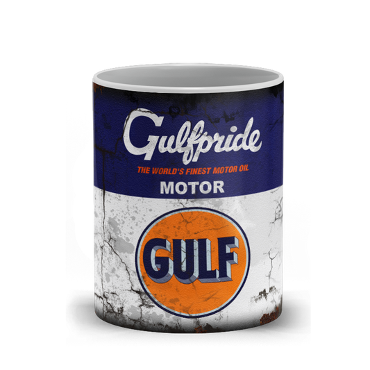 Gulf Motor Oil Vintage Distressed Retro Cool Mug