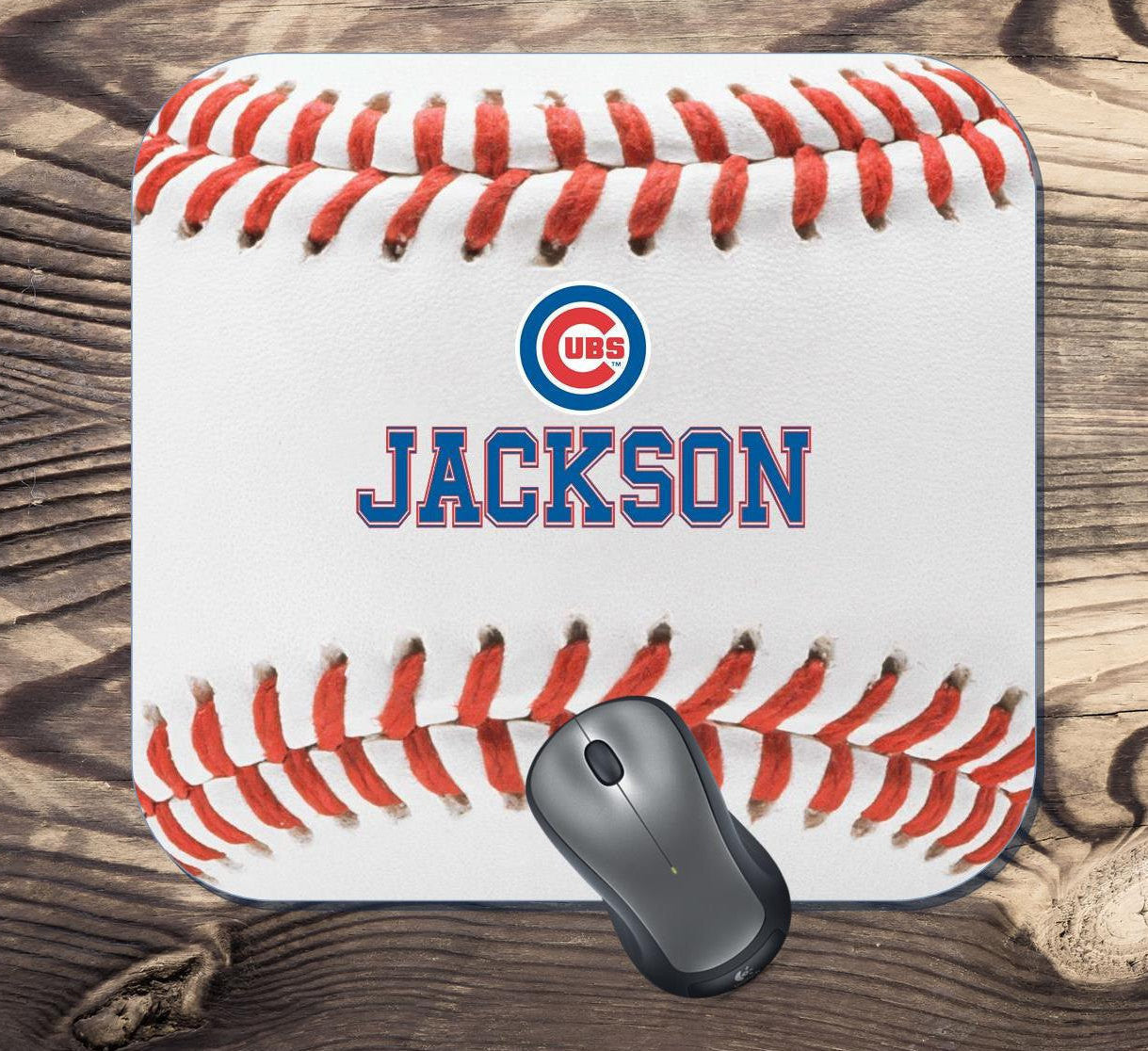 Personalized Chicago Cubs Baseball Mouse Pad