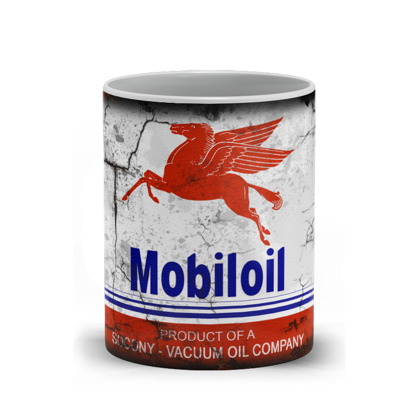 Mobil Oil Vintage Distressed Retro Cool Mug