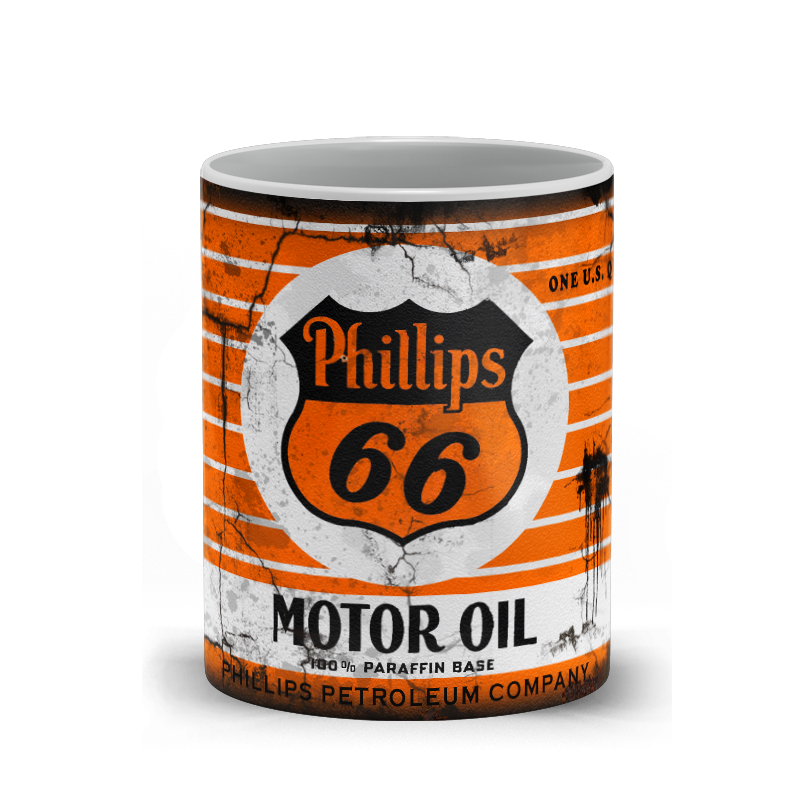 Phillips 66 Motor Oil Vintage Distressed Retro Cool Mug