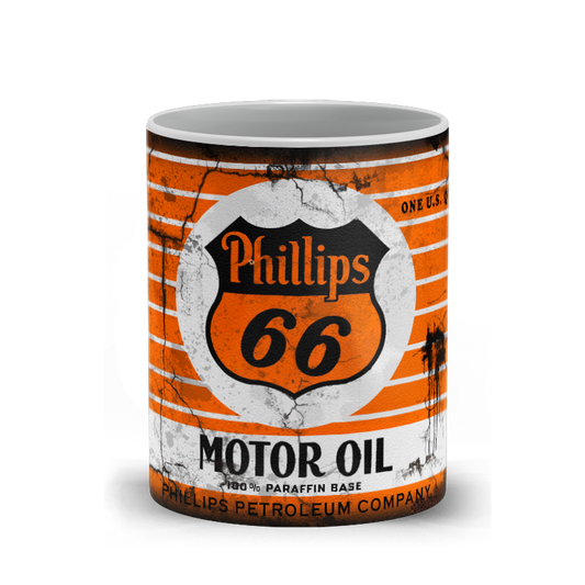 Phillips 66 Motor Oil Vintage Distressed Retro Cool Mug