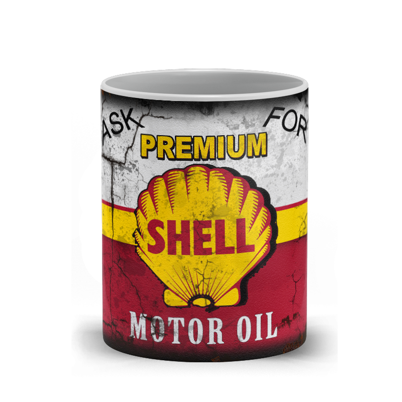 Shell Motor Oil Vintage Distressed Retro Cool Mug