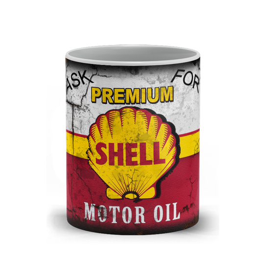 Shell Motor Oil Vintage Distressed Retro Cool Mug