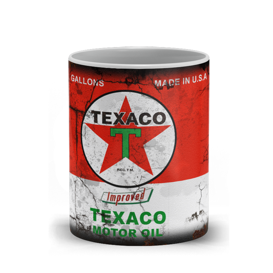 Texaco Motor Oil Vintage Distressed Retro Cool Mug